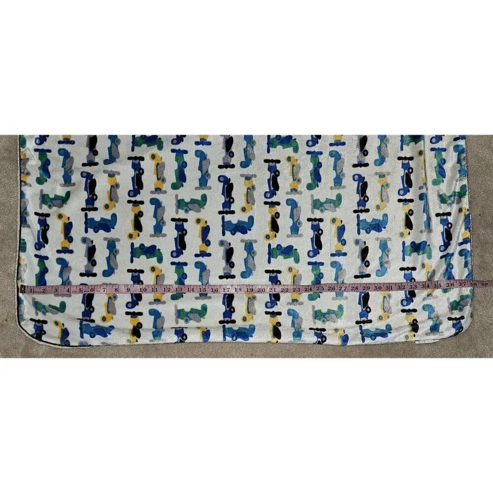 Airplane Fleece Baby Blanket 30x38 RN 119741 Blue Yellow Gray Green Black White